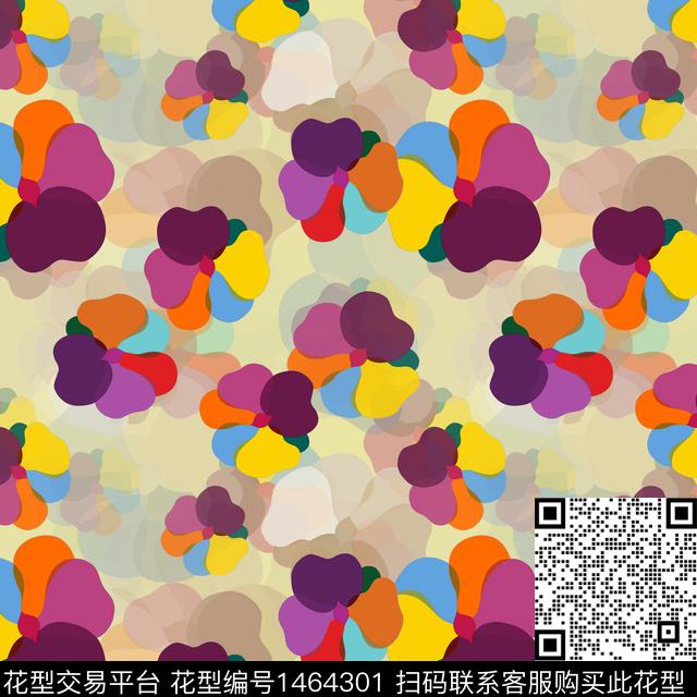 抽象花卉花卉大牌风传统印花华亿平台下载（图片编号: 1464301） - 瓦栏（Walan）