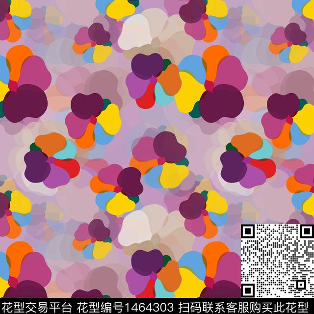 抽象花卉花卉大牌风传统印花华亿平台下载（图片编号: 1464303） - 瓦栏（Walan）