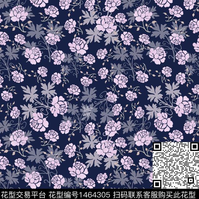 花卉大牌风小碎花传统印花华亿平台下载（图片编号: 1464305） - 瓦栏（Walan）