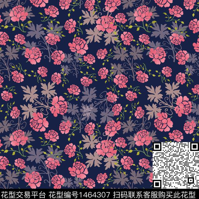 花卉大牌风小碎花传统印花华亿平台下载（图片编号: 1464307） - 瓦栏（Walan）