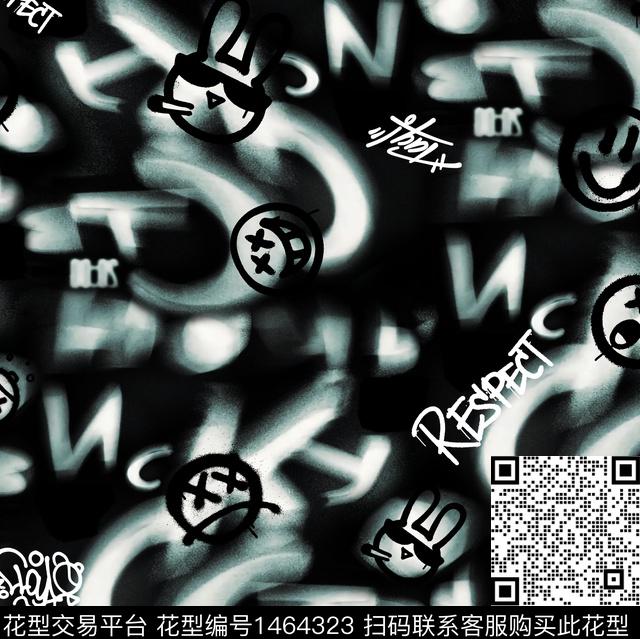 涂鸦笑脸宇航员数码印花华亿平台下载（图片编号: 1464323） - 瓦栏（Walan）