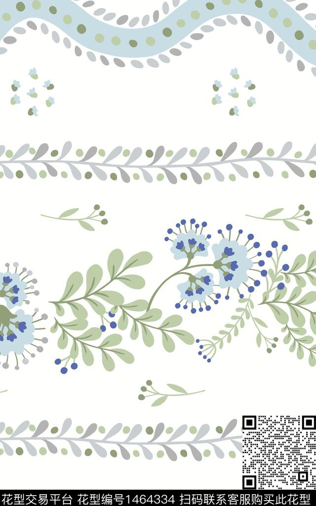 简约清爽底花卉大牌风传统印花华亿平台下载（图片编号: 1464334） - 瓦栏（Walan）