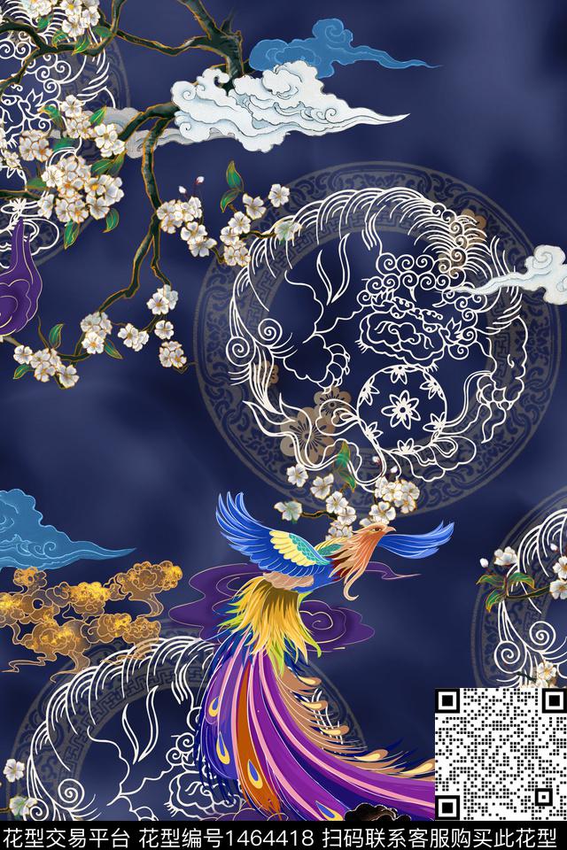 花卉香云纱真丝数码印花华亿平台下载（图片编号: 1464418） - 瓦栏（Walan）