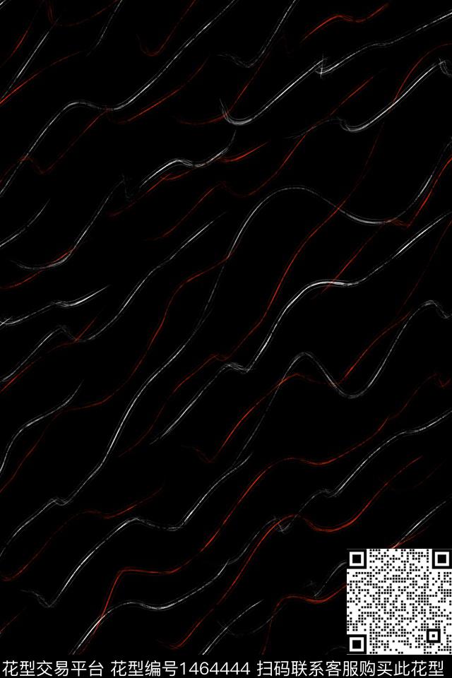 线条肌理黑白华亿平台数码印花华亿平台下载（图片编号: 1464444） - 瓦栏（Walan）