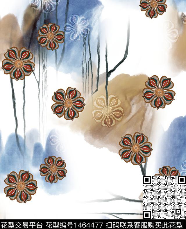 连衣裙女装花卉传统印花华亿平台下载（图片编号: 1464477） - 瓦栏（Walan）