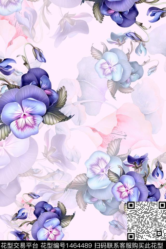 水彩绿植树叶年轻女性数码印花华亿平台下载（图片编号: 1464489） - 瓦栏（Walan）