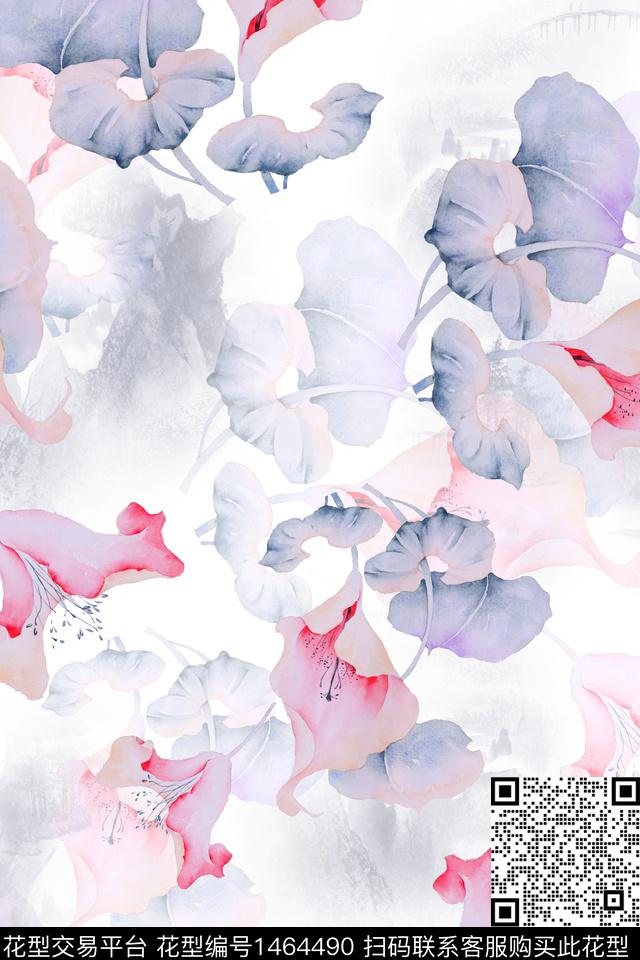 水彩绿植树叶年轻女性数码印花华亿平台下载（图片编号: 1464490） - 瓦栏（Walan）