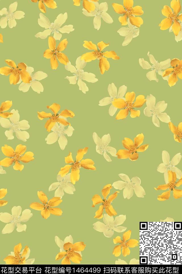 花卉大牌风小清新数码印花华亿平台下载（图片编号: 1464499） - 瓦栏（Walan）