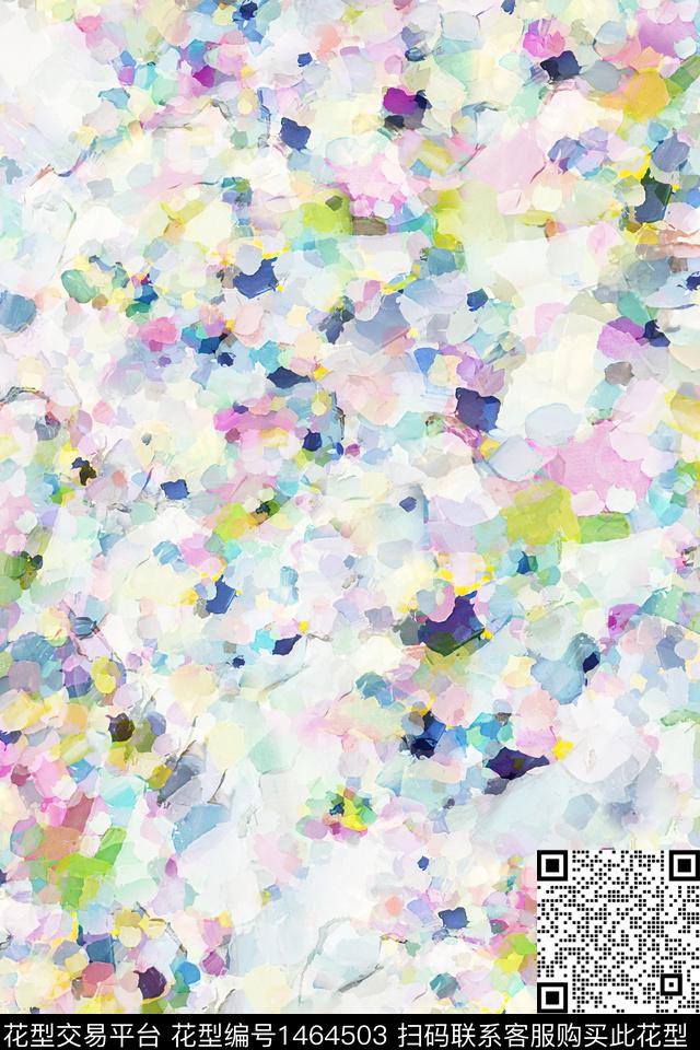 肌理抽象真丝数码印花华亿平台下载（图片编号: 1464503） - 瓦栏（Walan）