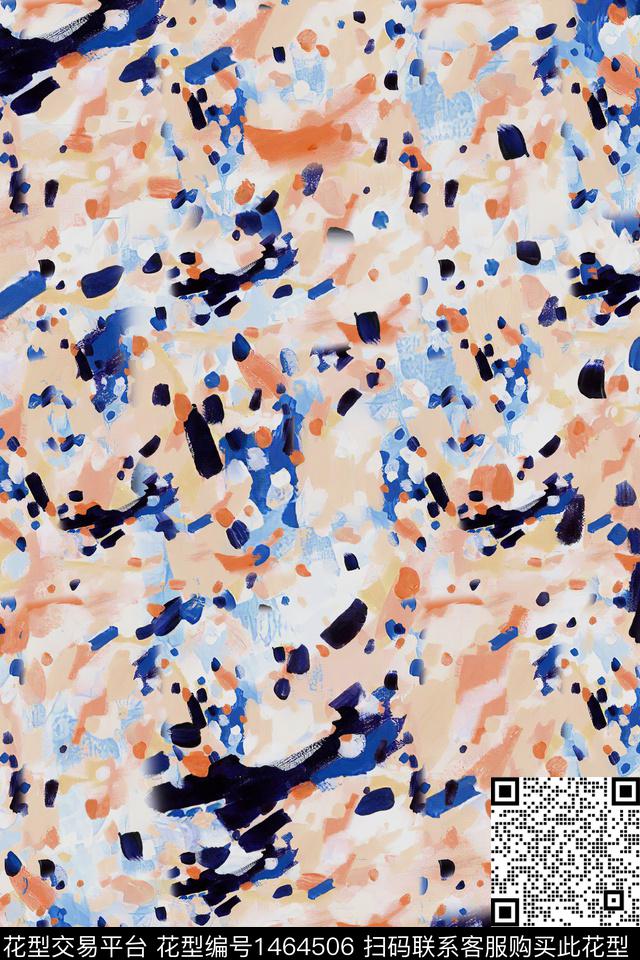 肌理抽象真丝数码印花华亿平台下载（图片编号: 1464506） - 瓦栏（Walan）