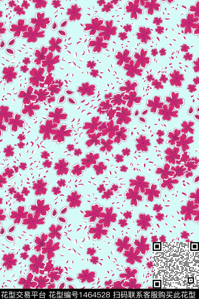 花卉大牌风小碎花传统印花华亿平台下载（图片编号: 1464528） - 瓦栏（Walan）