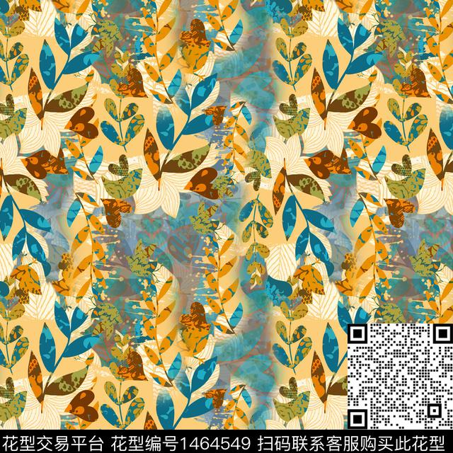 绿植树叶花卉大牌风传统印花华亿平台下载（图片编号: 1464549） - 瓦栏（Walan）