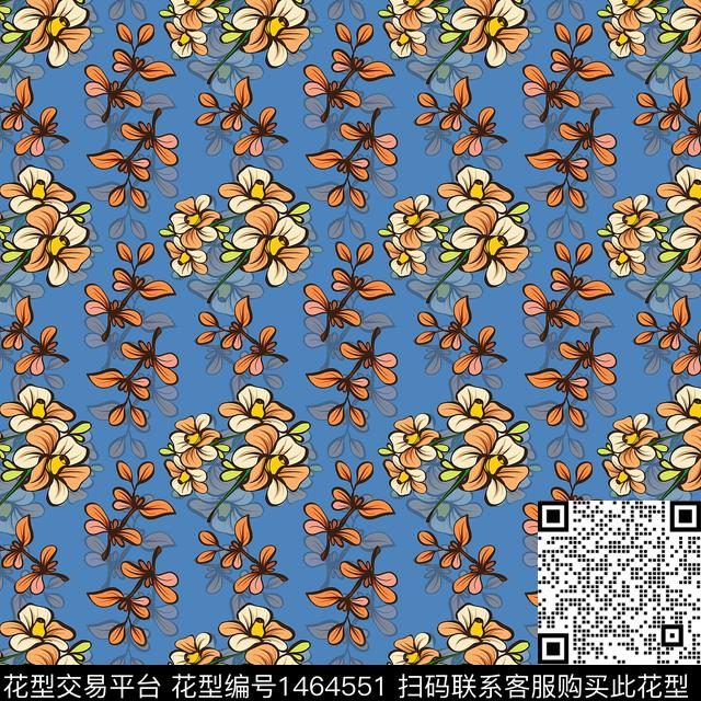 花卉大牌风小碎花传统印花华亿平台下载（图片编号: 1464551） - 瓦栏（Walan）
