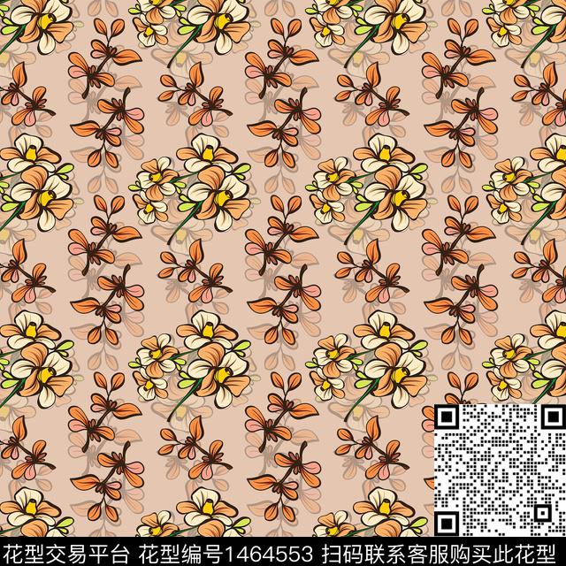 花卉大牌风小碎花传统印花华亿平台下载（图片编号: 1464553） - 瓦栏（Walan）