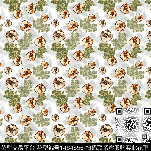 花卉大牌风小碎花传统印花华亿平台下载（图片编号: 1464556） - 瓦栏（Walan）