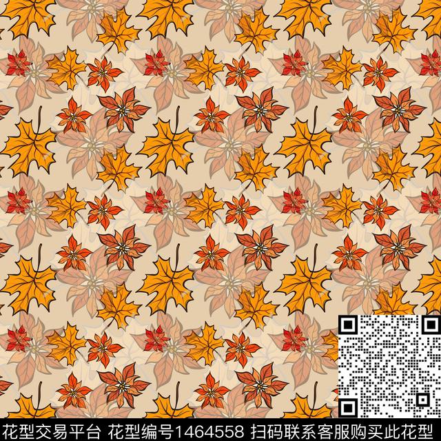 绿植树叶花卉小碎花传统印花华亿平台下载（图片编号: 1464558） - 瓦栏（Walan）