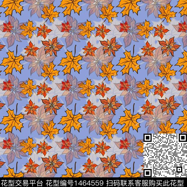 绿植树叶花卉小碎花传统印花华亿平台下载（图片编号: 1464559） - 瓦栏（Walan）