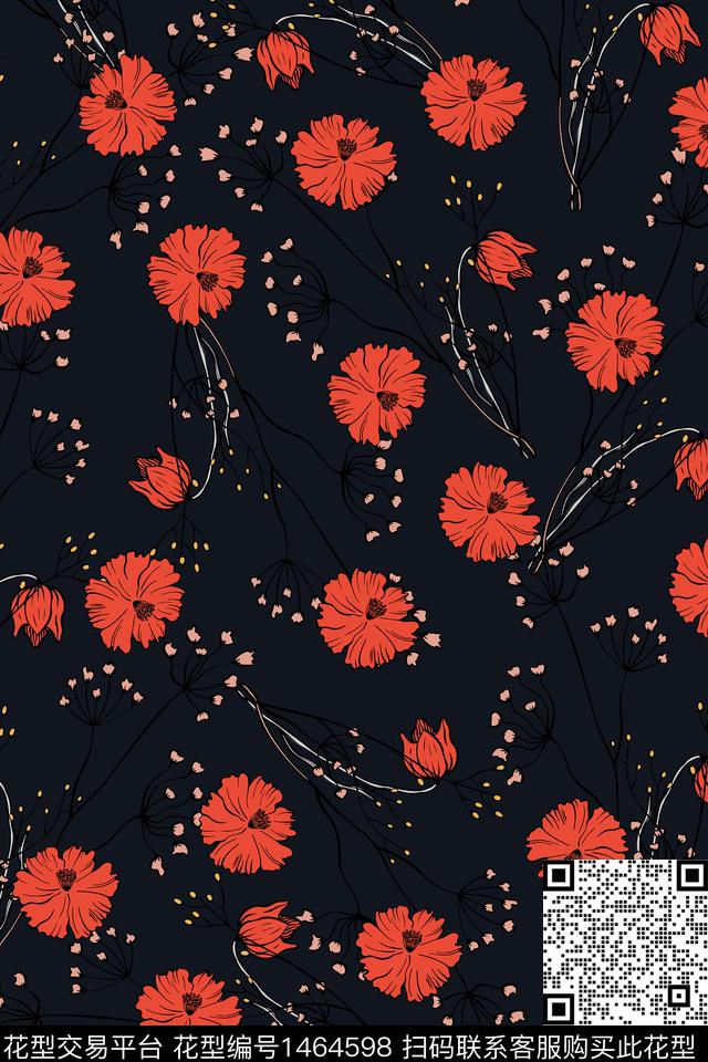 女装花卉大牌风数码印花华亿平台下载（图片编号: 1464598） - 瓦栏（Walan）