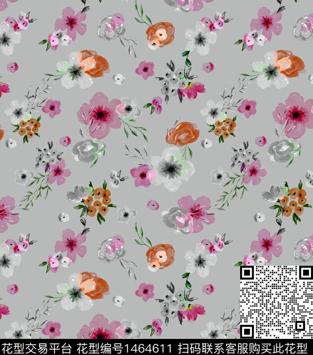 绿植树叶女装花卉数码印花华亿平台下载（图片编号: 1464611） - 瓦栏（Walan）