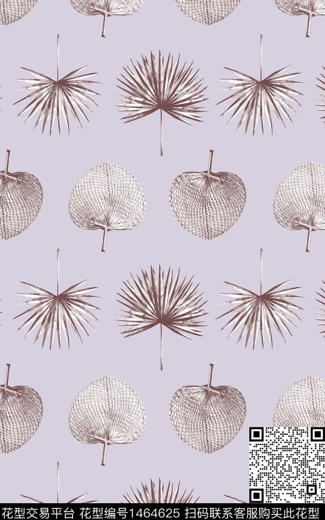 扇子棕榈树热带华亿平台数码印花华亿平台下载（图片编号: 1464625） - 瓦栏（Walan）