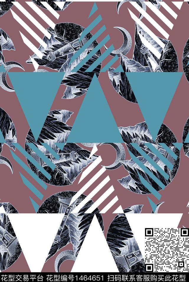 几何三角形建筑数码印花华亿平台下载（图片编号: 1464651） - 瓦栏（Walan）