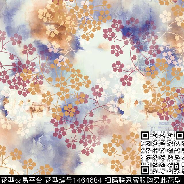 水彩大牌风年轻女性数码印花华亿平台下载（图片编号: 1464684） - 瓦栏（Walan）