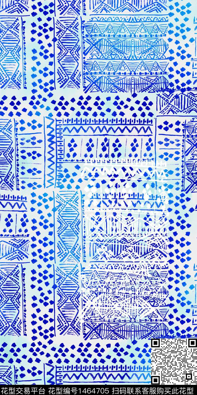 时尚真丝混合拼接数码印花华亿平台下载（图片编号: 1464705） - 瓦栏（Walan）