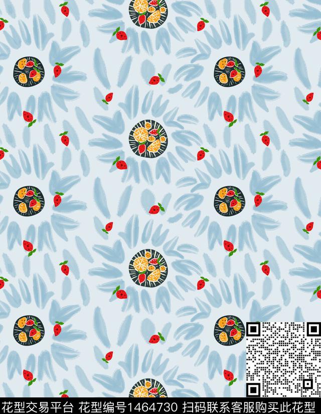 水彩水果手绘数码印花华亿平台下载（图片编号: 1464730） - 瓦栏（Walan）