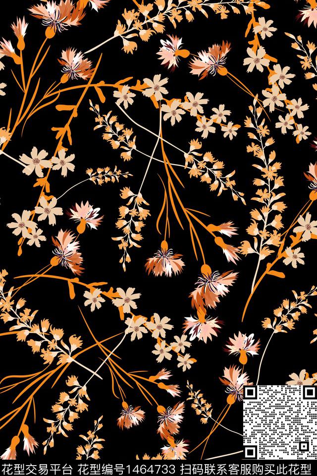 植物花卉小碎花数码印花华亿平台下载（图片编号: 1464733） - 瓦栏（Walan）