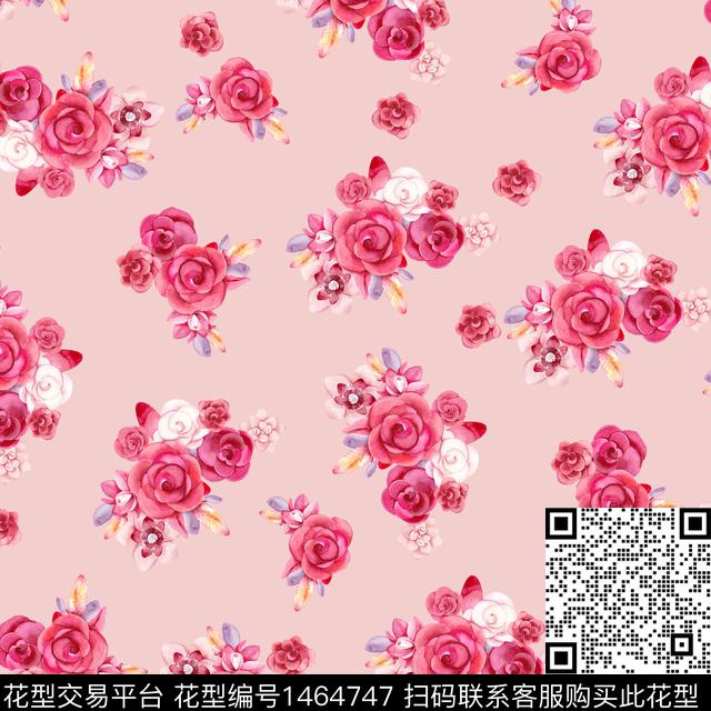 花卉满版散花小碎花数码印花华亿平台下载（图片编号: 1464747） - 瓦栏（Walan）