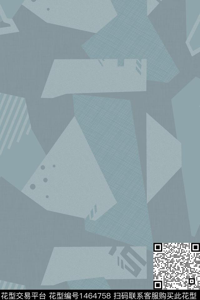 几何纹理男装数码印花华亿平台下载（图片编号: 1464758） - 瓦栏（Walan）