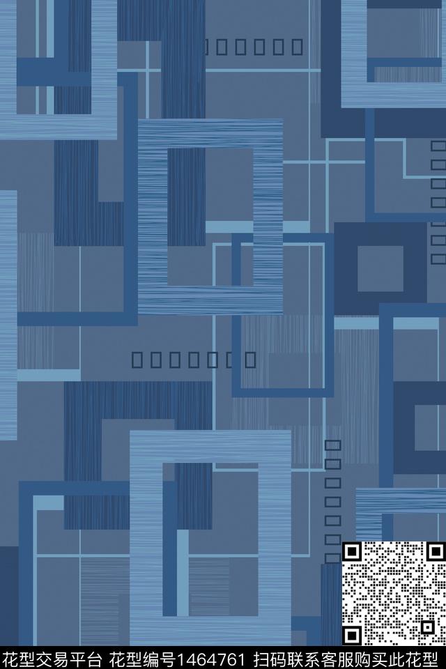 几何纹理男装数码印花华亿平台下载（图片编号: 1464761） - 瓦栏（Walan）