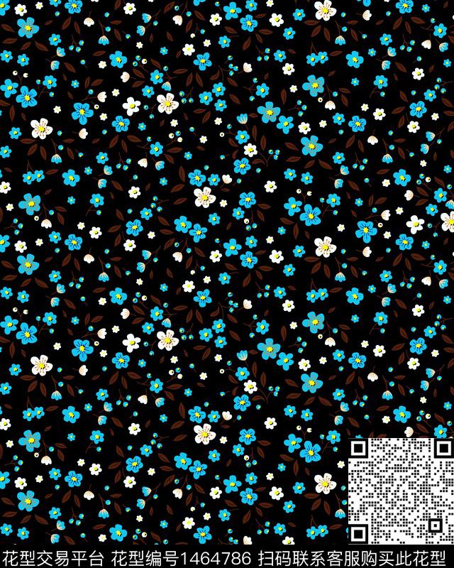 数码华亿平台复古花卉数码印花华亿平台下载（图片编号: 1464786） - 瓦栏（Walan）