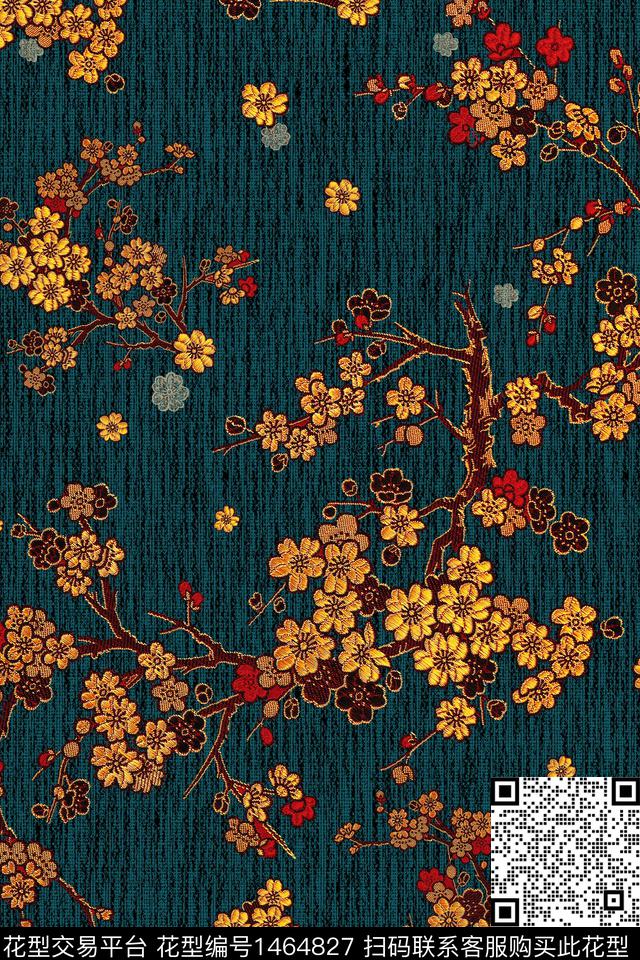 花卉中老年面料数码印花华亿平台下载（图片编号: 1464827） - 瓦栏（Walan）