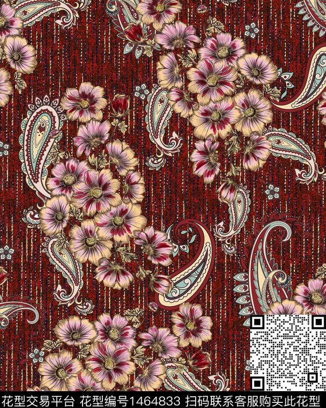 花卉中老年面料数码印花华亿平台下载（图片编号: 1464833） - 瓦栏（Walan）