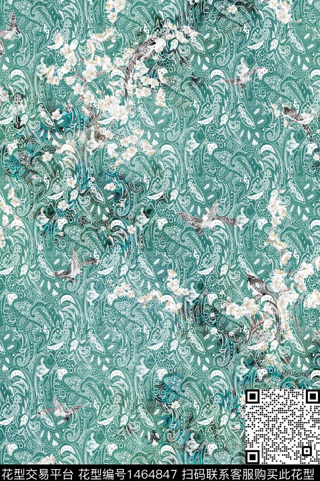 花卉中老年面料数码印花华亿平台下载（图片编号: 1464847） - 瓦栏（Walan）