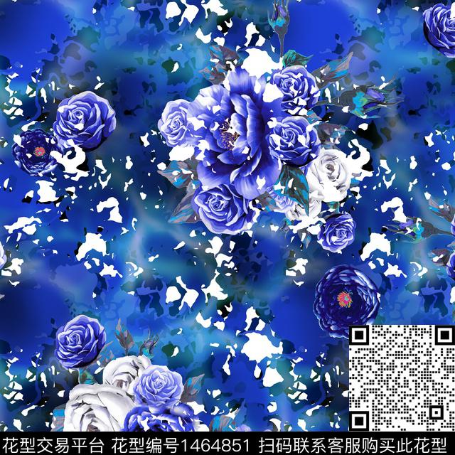 花卉中老年面料数码印花华亿平台下载（图片编号: 1464851） - 瓦栏（Walan）