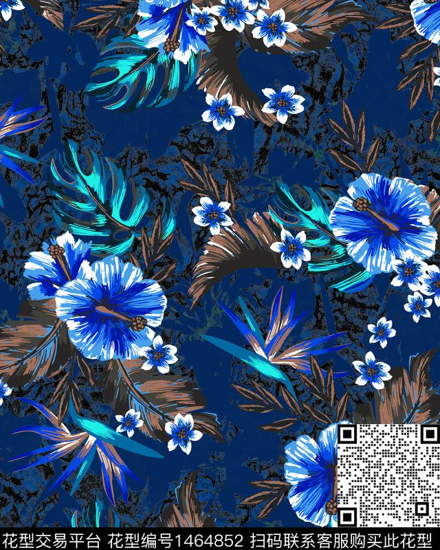 花卉中老年面料数码印花华亿平台下载（图片编号: 1464852） - 瓦栏（Walan）