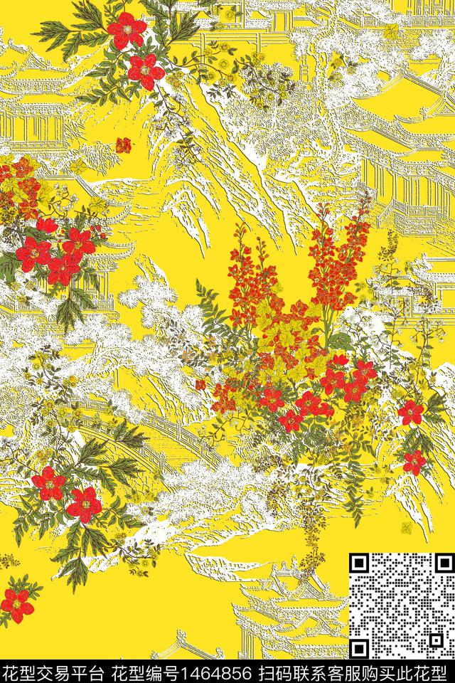 花卉中老年面料数码印花华亿平台下载（图片编号: 1464856） - 瓦栏（Walan）