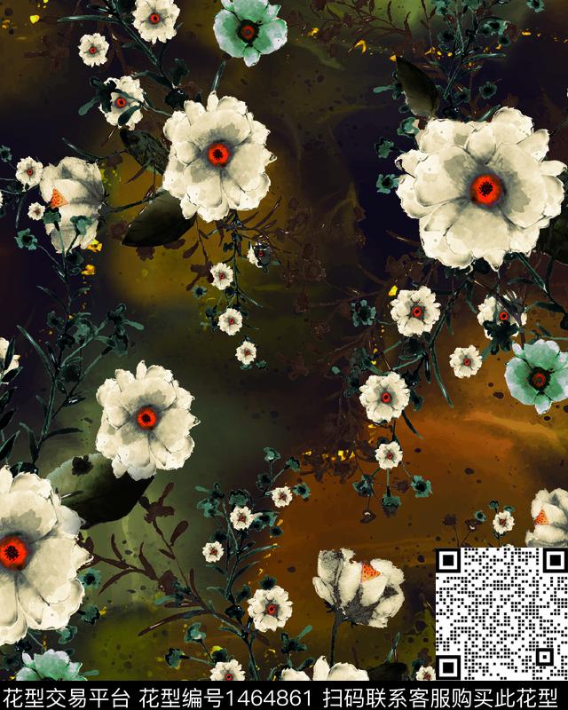 花卉中老年面料数码印花华亿平台下载（图片编号: 1464861） - 瓦栏（Walan）