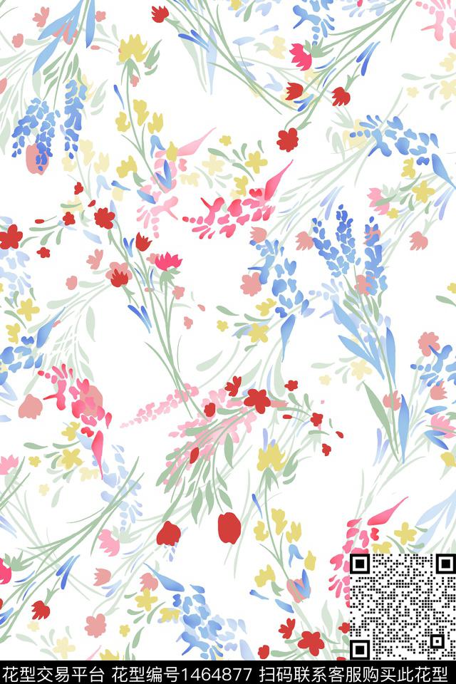 水彩大牌风年轻女性数码印花华亿平台下载（图片编号: 1464877） - 瓦栏（Walan）