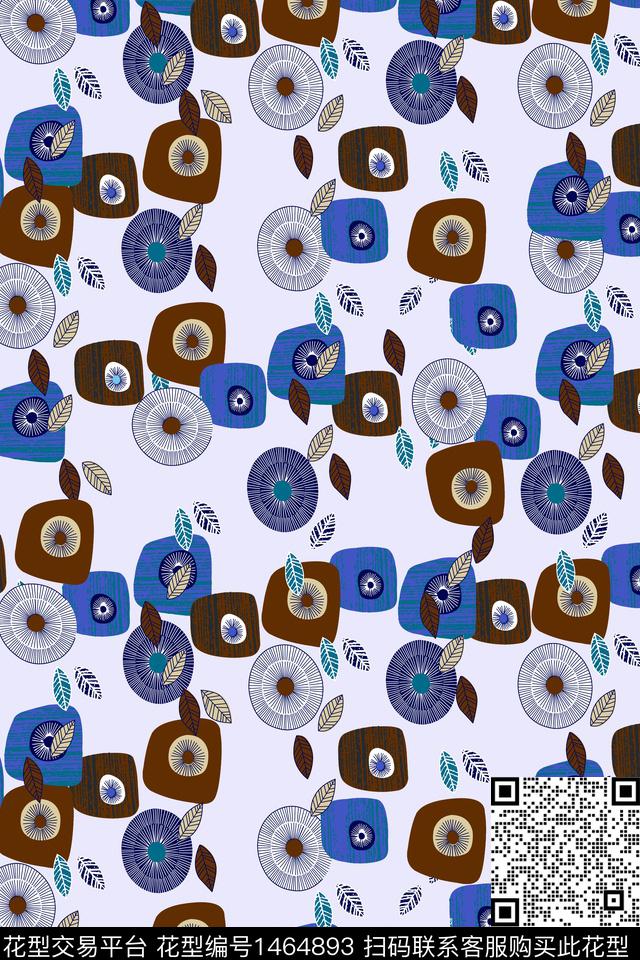 几何涂鸦格子传统印花华亿平台下载（图片编号: 1464893） - 瓦栏（Walan）