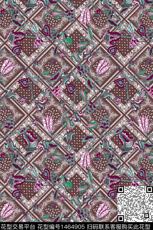 民族风复古佩斯利传统印花华亿平台下载（图片编号: 1464905） - 瓦栏（Walan）