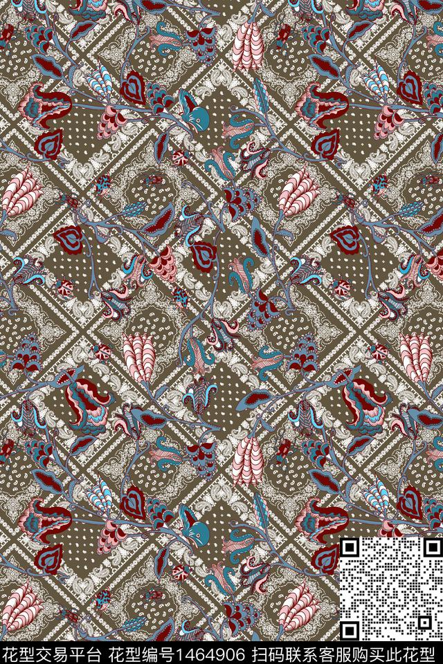 民族风复古佩斯利传统印花华亿平台下载（图片编号: 1464906） - 瓦栏（Walan）