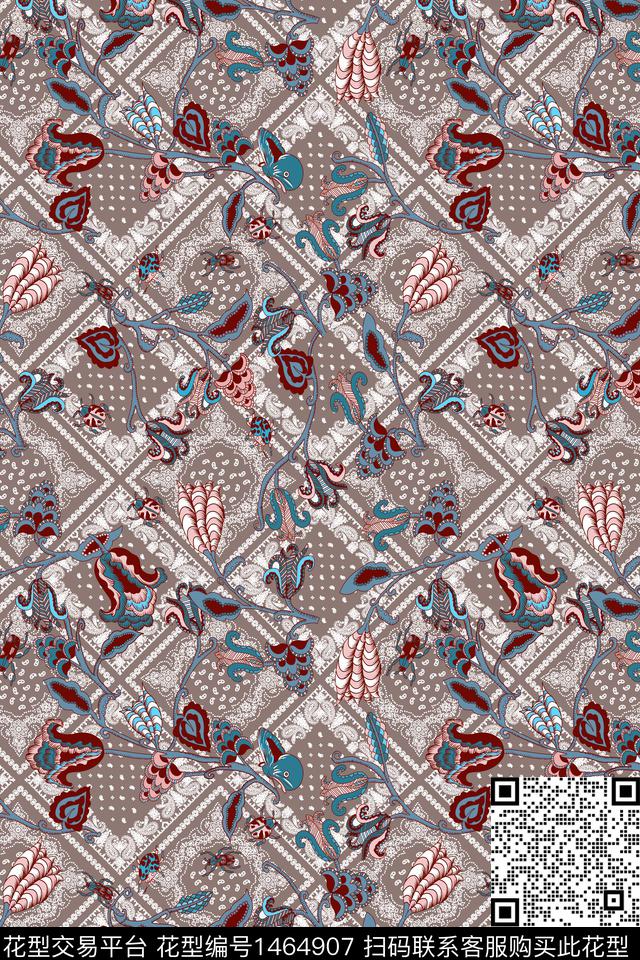 民族风复古佩斯利传统印花华亿平台下载（图片编号: 1464907） - 瓦栏（Walan）