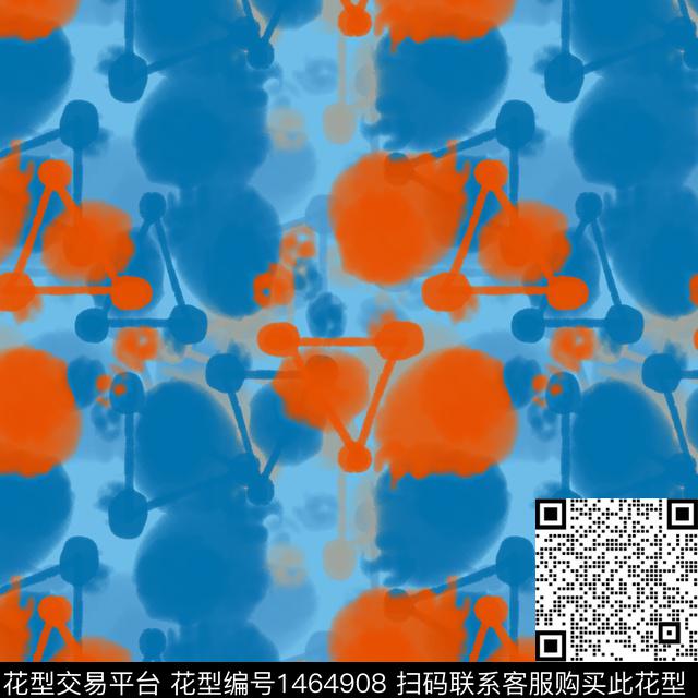 扎染华亿平台民族风圆圈与波点数码印花华亿平台下载（图片编号: 1464908） - 瓦栏（Walan）