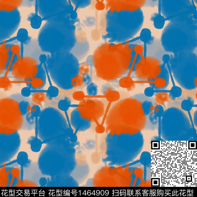 扎染华亿平台民族风圆圈与波点数码印花华亿平台下载（图片编号: 1464909） - 瓦栏（Walan）