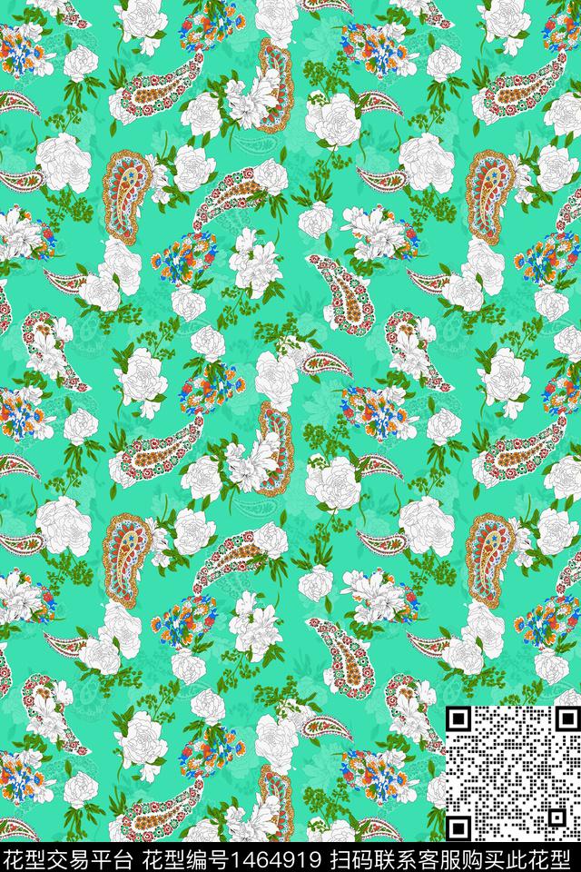 民族风复古花卉传统印花华亿平台下载（图片编号: 1464919） - 瓦栏（Walan）