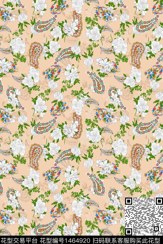 民族风复古花卉传统印花华亿平台下载（图片编号: 1464920） - 瓦栏（Walan）