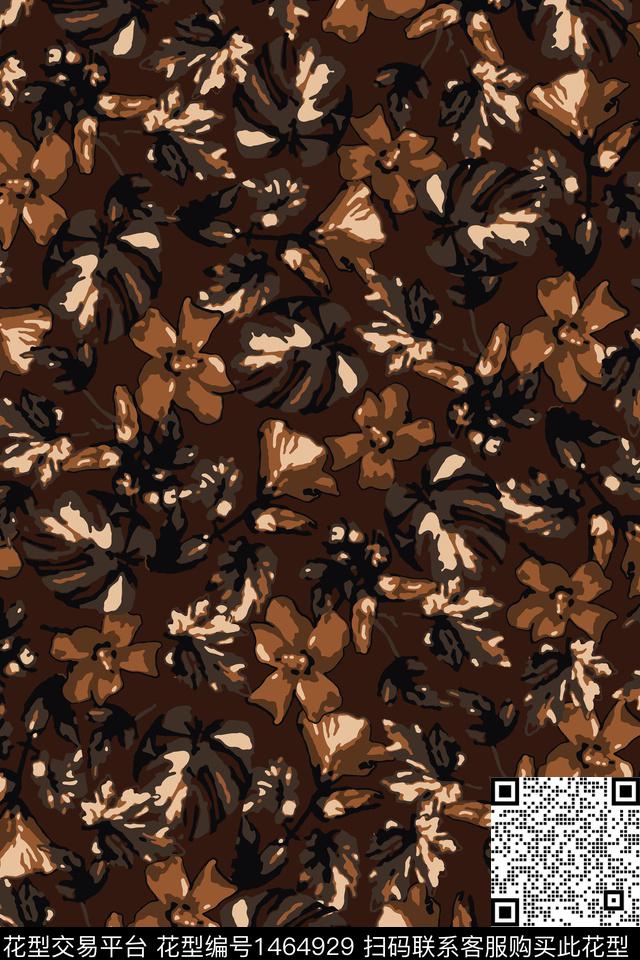 植物大牌风绿植树叶数码印花华亿平台下载（图片编号: 1464929） - 瓦栏（Walan）